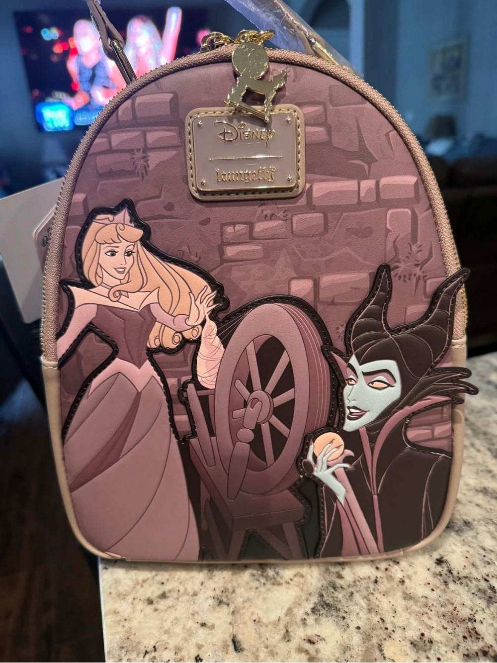 Disney Loungefly Aurora & Maleficent Pink Mini Backpack NEW WITH TAGS